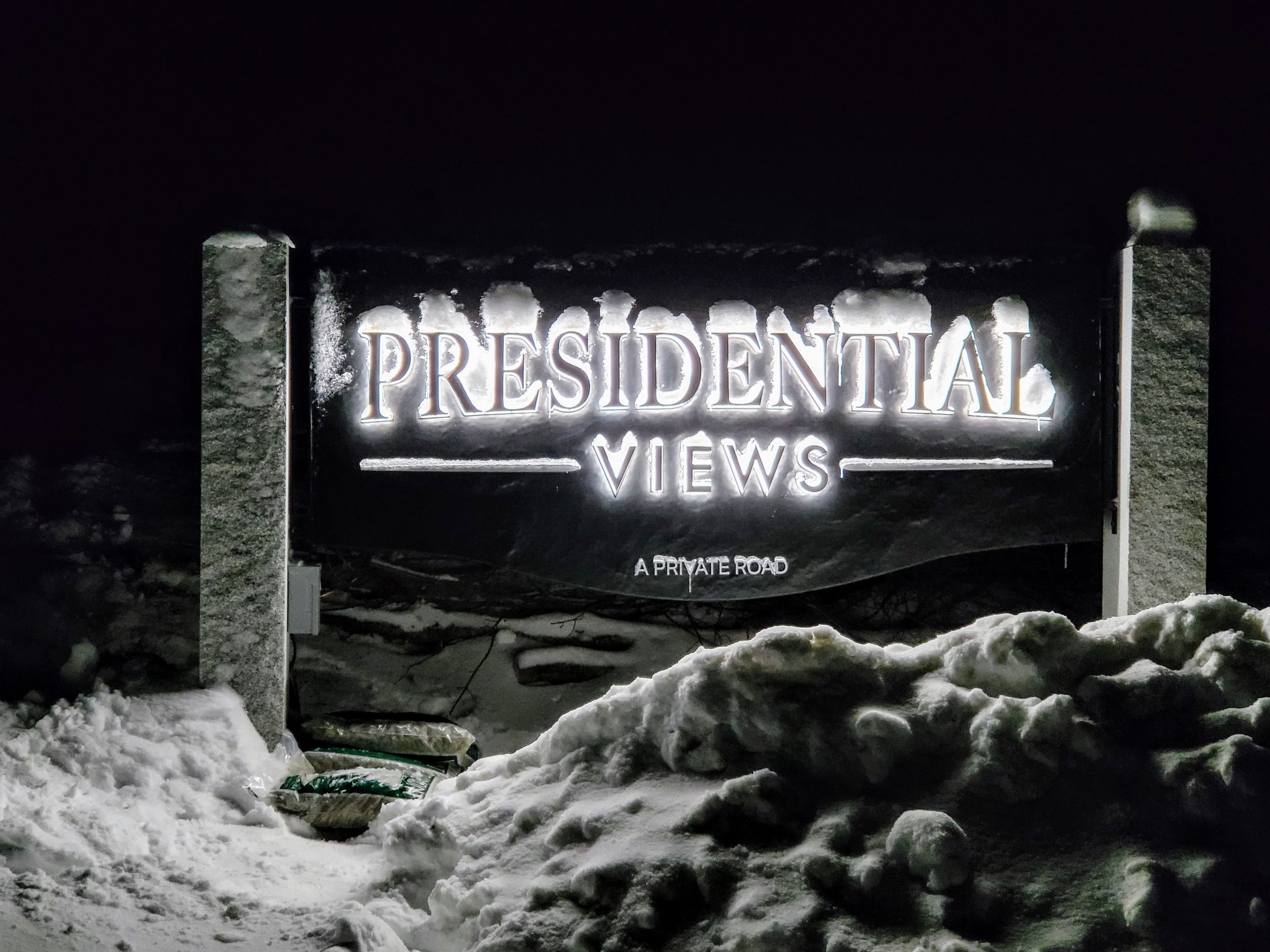 PV Sign at night